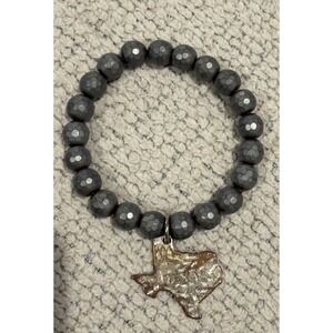 Hammered Metal Texas Charm Stretch‎ Bracelet